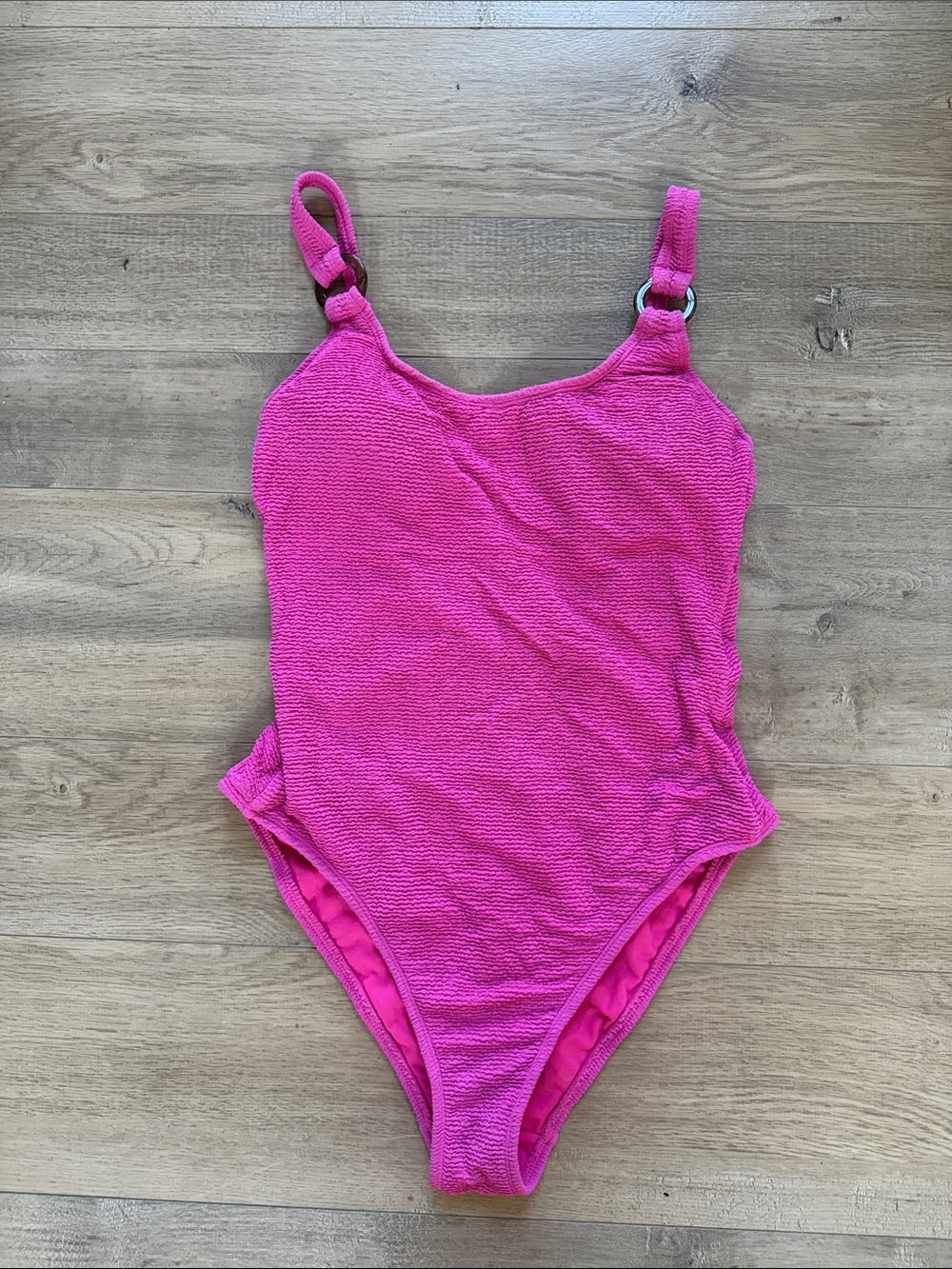 Target Pink Textured One-Piece Swimsuit